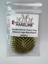 Hareline Double Barred Heavy Duty Silicone Legs #12 Black\Sand Rubber Legs