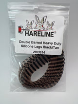 Hareline Double Barred Heavy Duty Silicone Legs #14 Black\Tan Rubber Legs