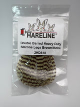 Hareline Double Barred Heavy Duty Silicone Legs #18 Brown\Bone Rubber Legs