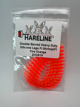 Hareline Double Barred Heavy Duty Silicone Legs #19 Fl Shrimp\Fl Fire Orange Rubber Legs