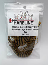 Hareline Double Barred Heavy Duty Silicone Legs #6 Black\Golden Tan Rubber Legs