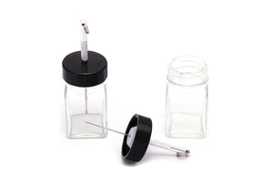 Hareline Empty Glass 1oz Glue Jar with Applicator Bodkin Cements, Glue, Epoxy