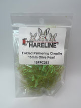 Hareline Folded Palmering Chenille 15mm / Olive Pearl #263 Chenille