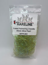 Hareline Folded Palmering Chenille 30mm / Olive Pearl #263 Chenille