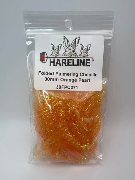 Hareline Folded Palmering Chenille 30mm / Orange Pearl #271 Chenille