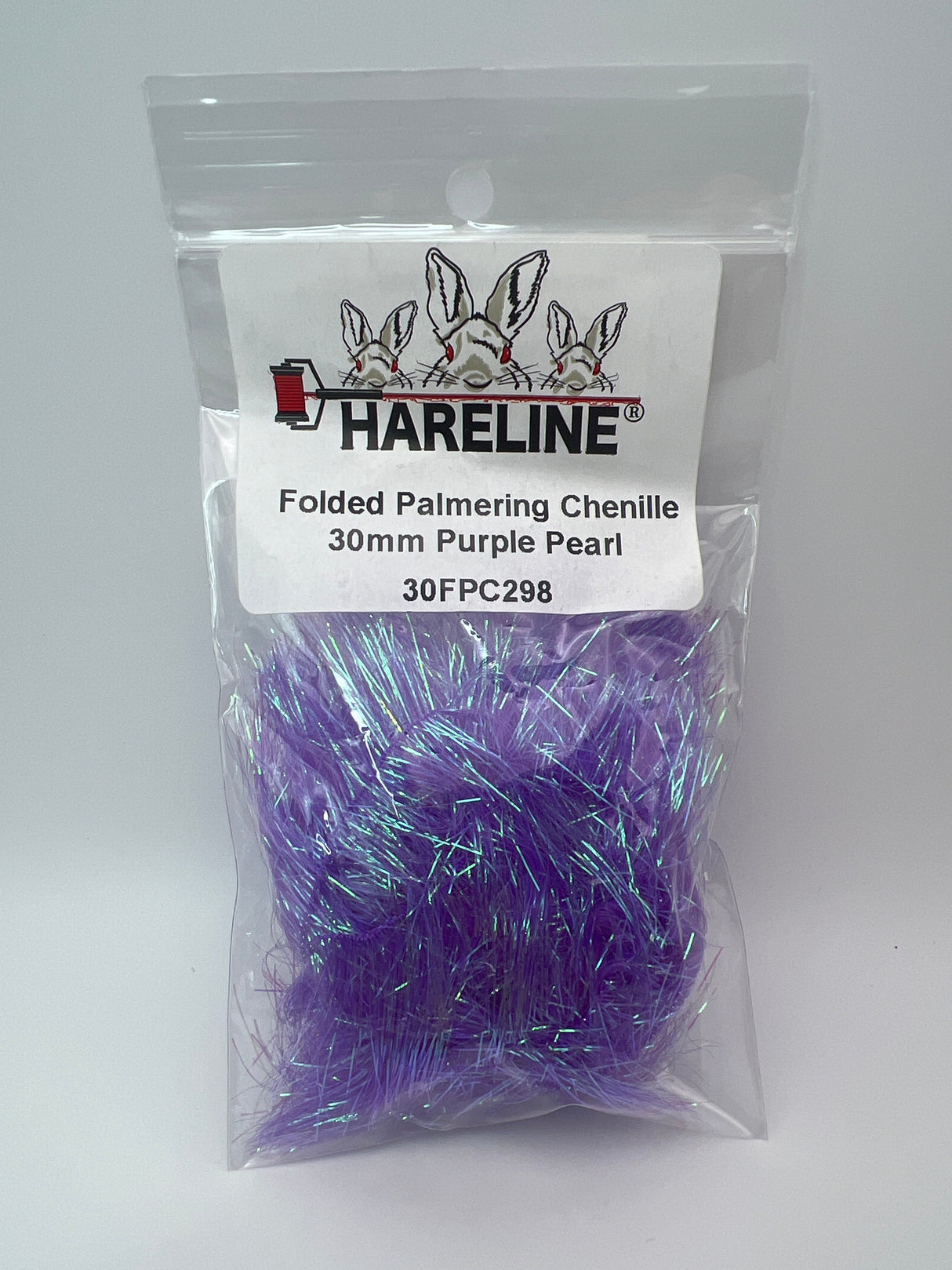 Hareline Folded Palmering Chenille 30mm / Purple Pearl #298 Chenille