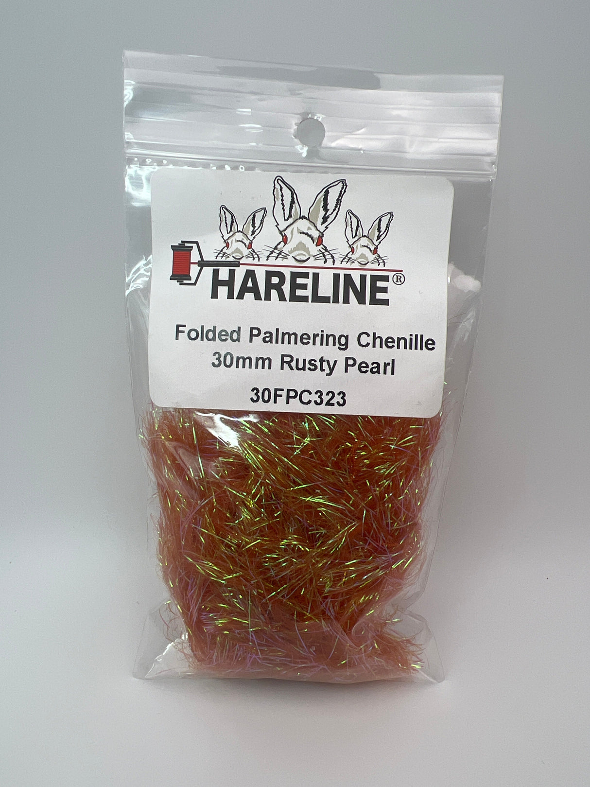 Hareline Folded Palmering Chenille 30mm / Rusty Pearl #323 Chenille