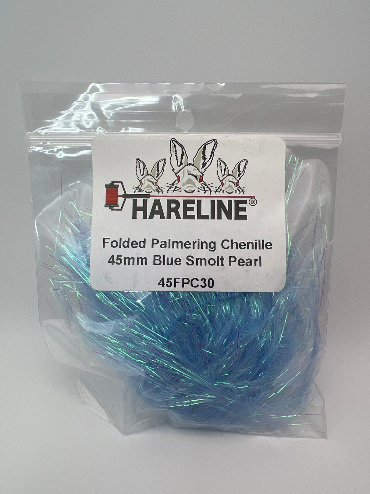 Hareline Folded Palmering Chenille 45mm / Blue Smolt Pearl #30 Chenille