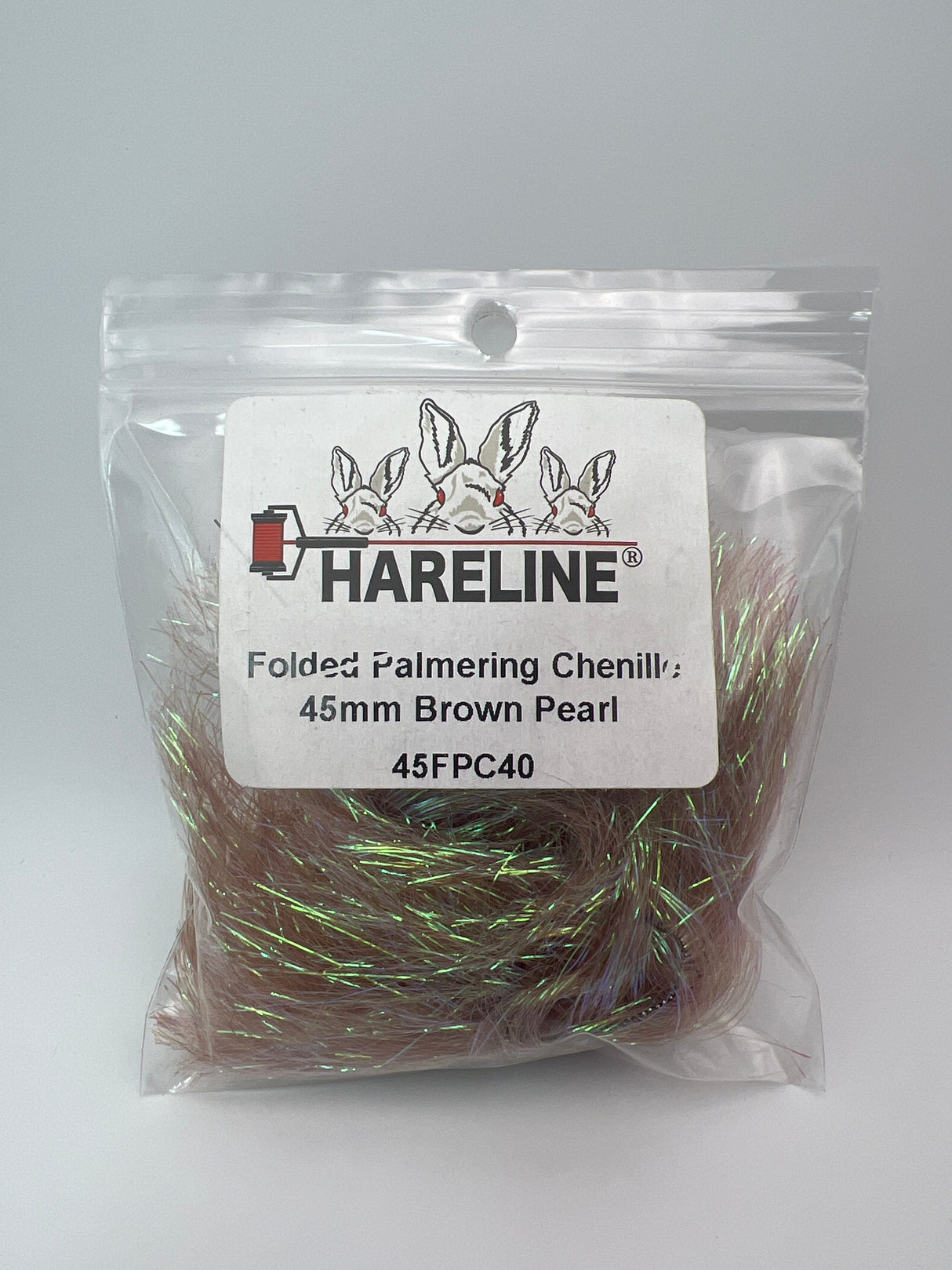 Hareline Folded Palmering Chenille 45mm / Brown Pearl #40 Chenille