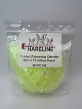 Hareline Folded Palmering Chenille 45mm / Fl Yellow Pearl #142 Chenille