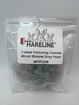 Hareline Folded Palmering Chenille 45mm / Minnow Gray Pearl #235 Chenille