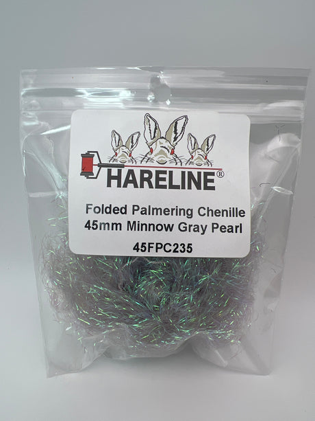 Hareline Folded Palmering Chenille 45mm / Minnow Gray Pearl #235 Chenille