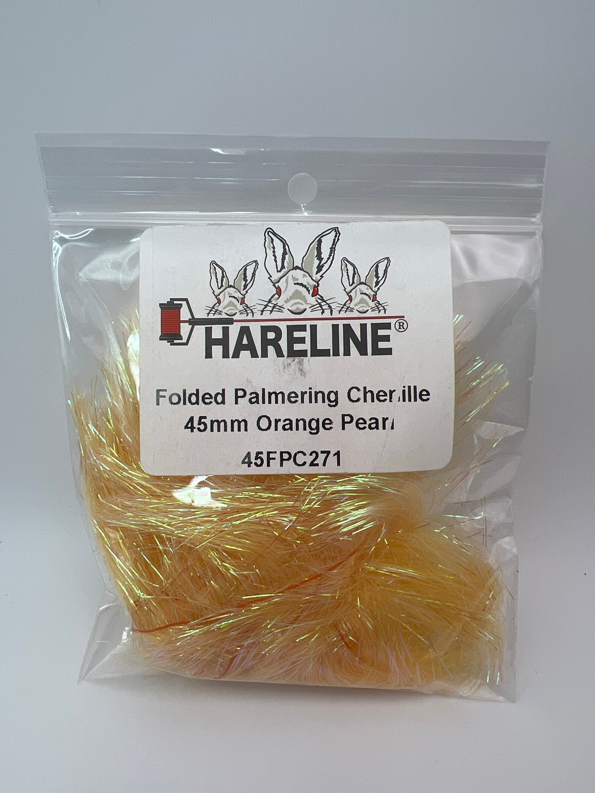 Hareline Folded Palmering Chenille 45mm / Orange Pearl #271 Chenille