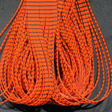 Hareline Grizzly Flutter Legs #5 Black Barred Fl Fire Orange