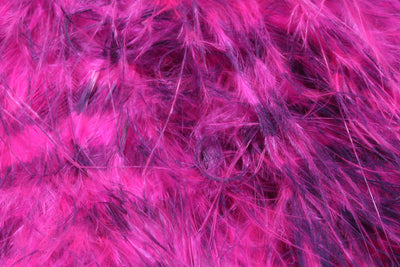Hareline Jailhouse Marabou Fl Hot Pink Barred Purple #133 Saddle Hackle, Hen Hackle, Asst. Feathers