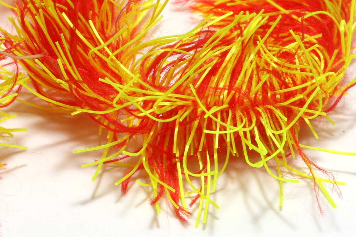 Hareline Microflex Soft Hackle Chenille Extra Small Flaming Yellow #124