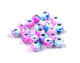 Hareline Plummeting Tungsten Beads Mottled Colors #377 White Jaw Breaker / 1/8 3.3mm Beads, Eyes, Coneheads