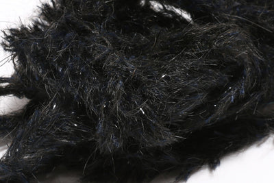 Hareline Speckled Black Mohair Scruff New Large 15mm / Black #11 Chenilles, Body Materials