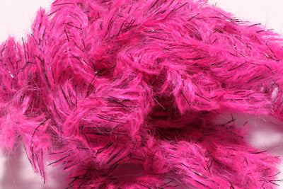 Hareline Speckled Black Mohair Scruff New Large 15mm / Fl Cerise #126 Chenilles, Body Materials