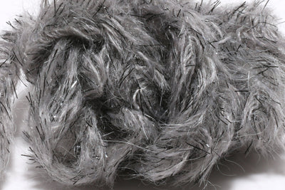 Hareline Speckled Black Mohair Scruff New Large 15mm / Gray #165 Chenilles, Body Materials