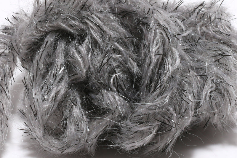 Hareline Speckled Black Mohair Scruff New Large 15mm / Gray 