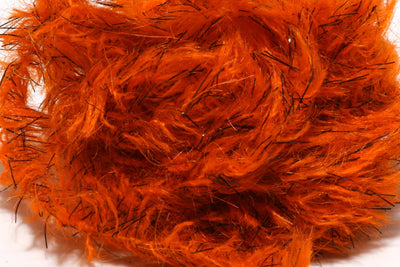 Hareline Speckled Black Mohair Scruff New Large 15mm / Hot Orange #187 Chenilles, Body Materials