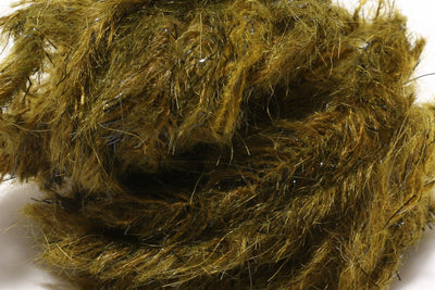 Hareline Speckled Black Mohair Scruff New Large 15mm / Olive Brown #265 Chenilles, Body Materials