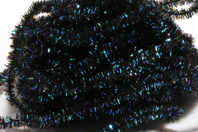Hareline Synthetic Peacock Herl Chenille Black #11 Chenilles, Body Materials