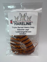 Hareline Triple Barred Heavy Duty Silicone Legs #21 Tan\Orange\Brown Rubber Legs