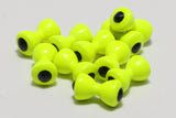 Hareline Tungsten Eyes Medium / #127 Fl Chartreuse Black Pupil Beads, Eyes, Coneheads