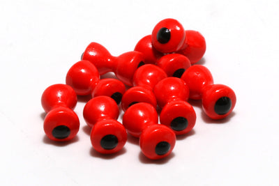 Hareline Tungsten Eyes Medium / #310 Red Black Pupil Beads, Eyes, Coneheads