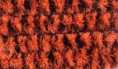 Hareline Variegated Chenille Medium Fl Orange/Black #137 Chenilles, Body Materials
