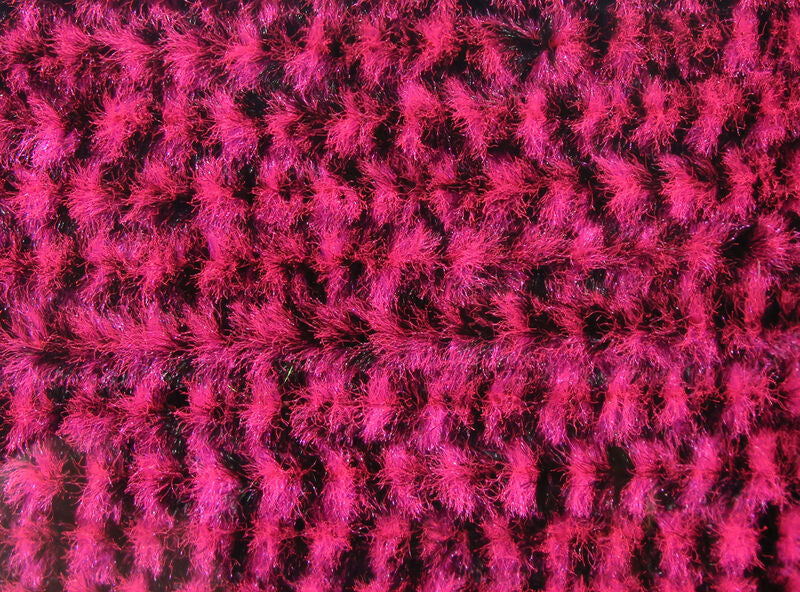 Hareline Variegated Chenille Medium Fuchsia/Black #131 Chenilles, Body Materials