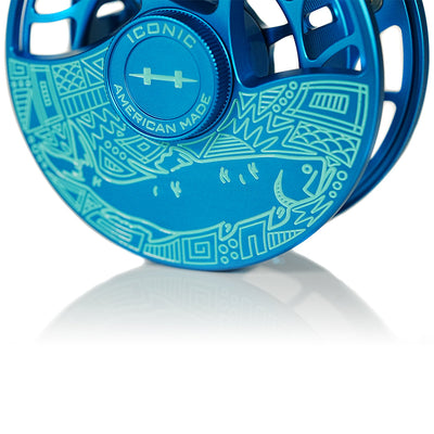 HATCH Iconic 7 Plus Reel (Clear/ Blue) Mid Arbor - Royal Gorge Anglers