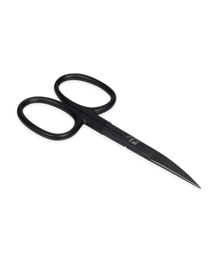 Loon Ergo Curved Hair Scissors- Black Fly Tying Tool