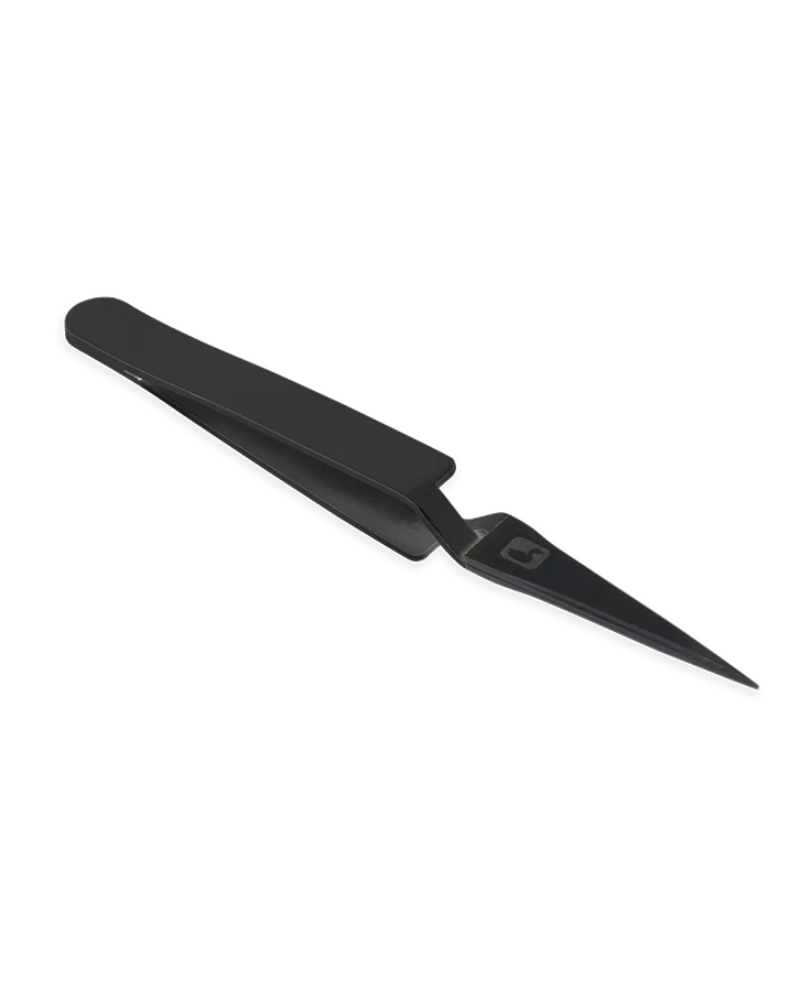 Loon Mini Straight D-Loop Tweezer- Black