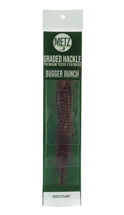 Metz Hackle Bugger Bunch 3 Pack Saddle Hackle, Hen Hackle, Asst. Feathers