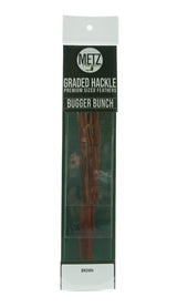 Metz Hackle Bugger Bunch 3 Pack Brown Saddle Hackle, Hen Hackle, Asst. Feathers