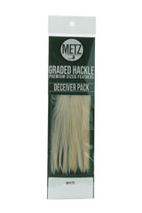 Metz Hackle Deceiver Streamer Pack White Saddle Hackle, Hen Hackle, Asst. Feathers