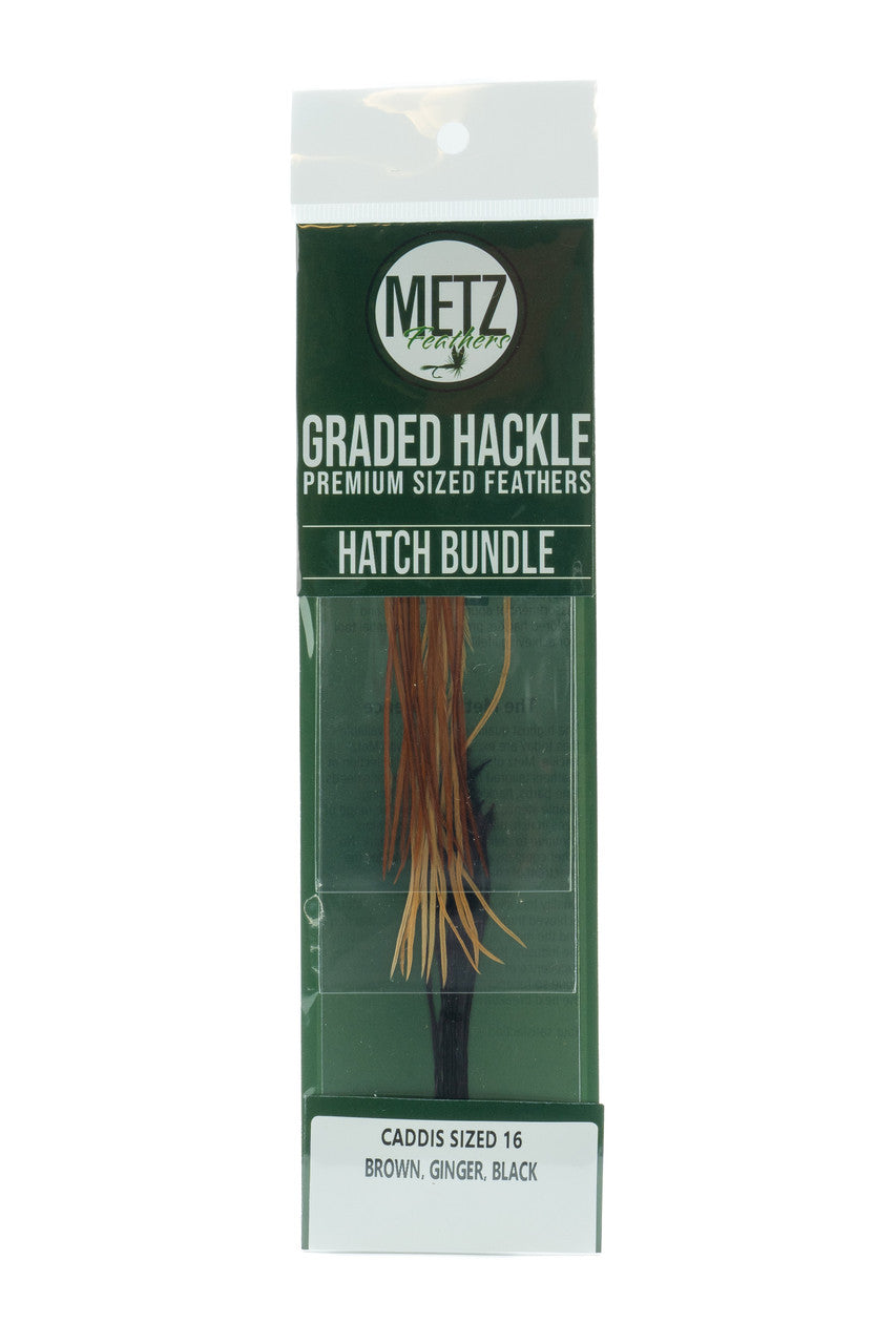 Metz Hackle Hatch Bundle 3 Pack Caddis Size 16 Dry Fly Hackle