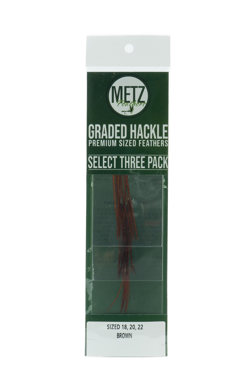 Metz Hackle Select 3 Size Pack Dry Fly Hackle