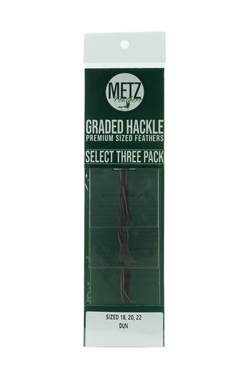 Metz Hackle Select 3 Size Pack Dry Fly Hackle