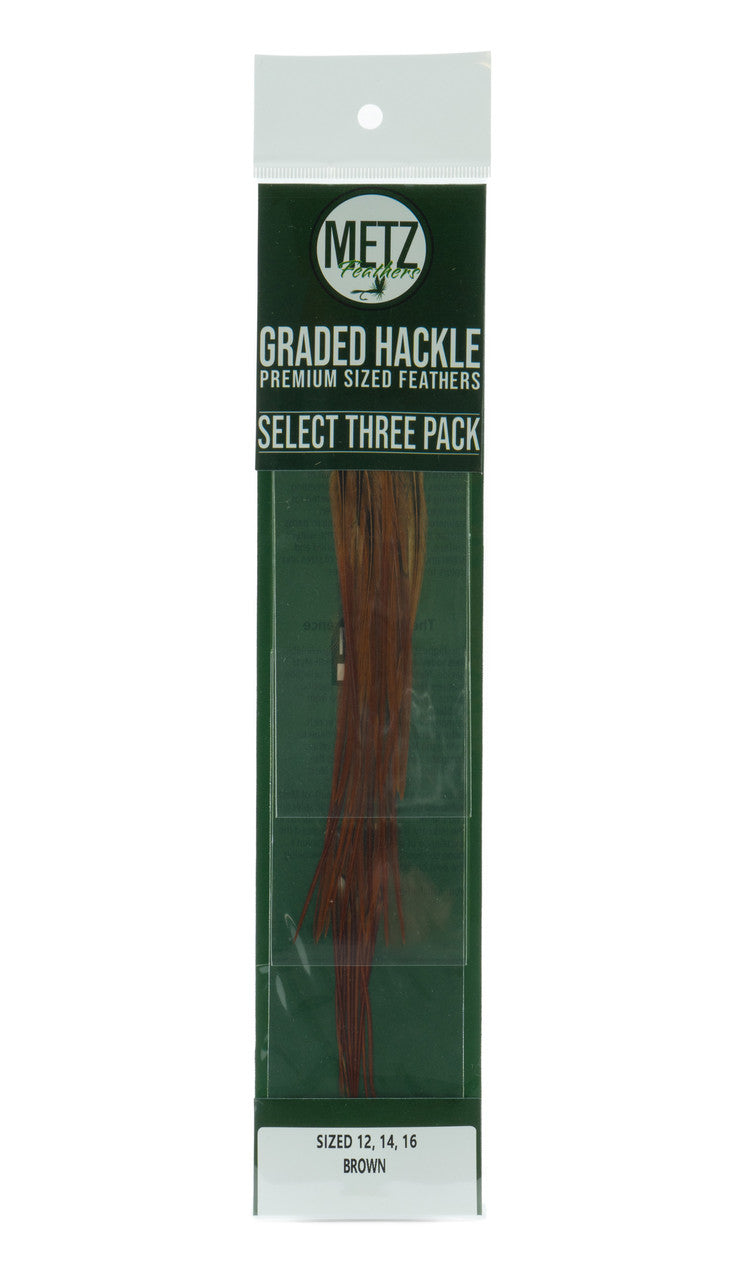 Metz Hackle Select 3 Size Pack Dry Fly Hackle