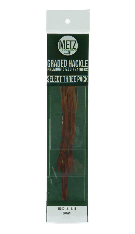 Metz Hackle Select 3 Size Pack Dry Fly Hackle