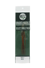 Metz Hackle Select Single Size Pack Brown size 14 Dry Fly Hackle