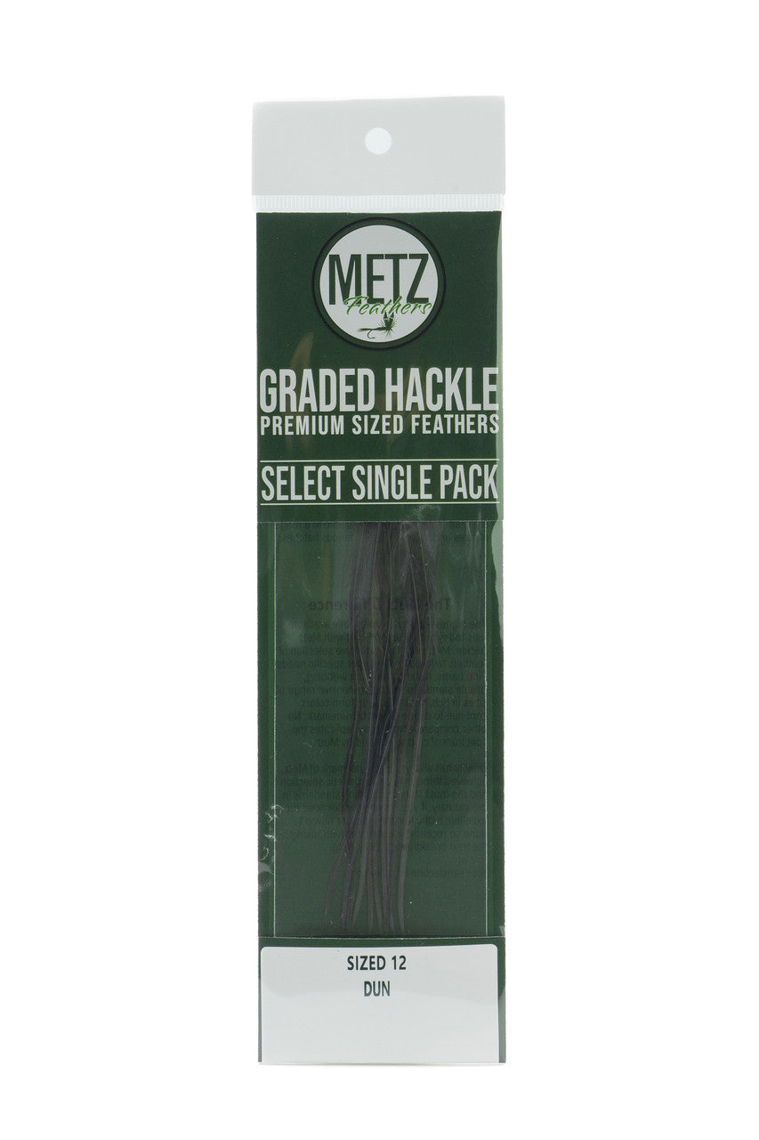 Metz Hackle Select Single Size Pack Dun size 12 Dry Fly Hackle