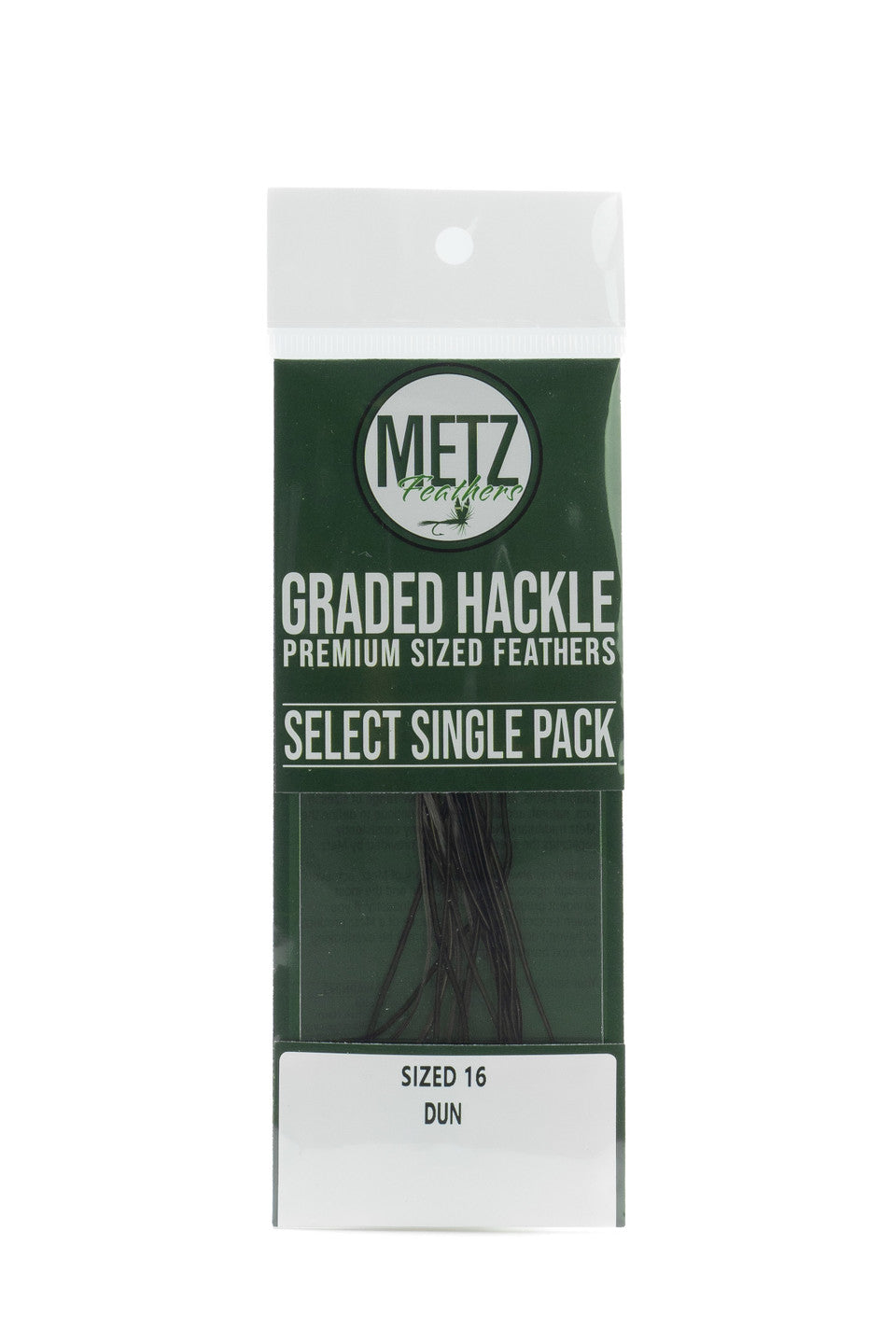 Metz Hackle Select Single Size Pack Dun size 16 Dry Fly Hackle