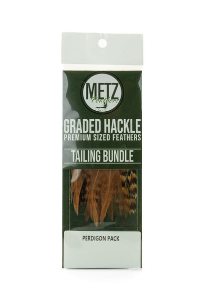 Metz Tailing Bundle 3 Pack Perdigon Saddle Hackle, Hen Hackle, Asst. Feathers