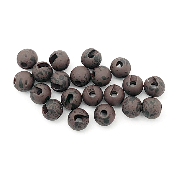 MFC Slotted Tungsten Beads 20 Pack Mottled Brown / 2.4mm (3/32") Beads, Eyes, Coneheads