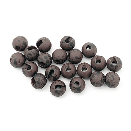 MFC Slotted Tungsten Beads 20 Pack Mottled Brown / 2.4mm (3/32") Beads, Eyes, Coneheads